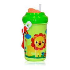 Kouzelný hrneček s ohebným brčkem 300 ml FUNNY ZOO LORELLI GREEN