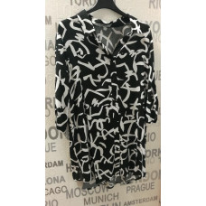 Těhotenská  halenka černá + bílé ornamenty   BATY 