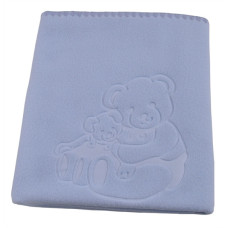Deka fleece 80x90 cm - vytlačený medvídek Sv. modrá
