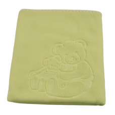 Deka fleece 80x90 cm - vytlačený medvídek Zelená