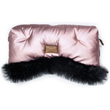 Luxusní  rukávník s kožešinou Floo For Baby  Alaska shine pink/black