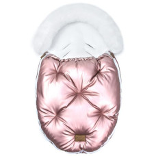 Luxusní fusak s kožešinou - LIMITOVANÁ EDICE  FLOO FOR BABY    ALASKA  Shine Pink/White