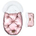 Luxusní fusak s kožešinou - LIMITOVANÁ EDICE  FLOO FOR BABY    ALASKA  Shine Pink/White