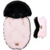 Luxusní fusak s kožešinou - LIMITOVANÁ EDICE  FLOO FOR BABY    ALASKA  Pink/Black