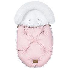 Luxusní fusak s kožešinou - LIMITOVANÁ EDICE  FLOO FOR BABY    ALASKA  Pink/White