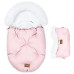 Luxusní fusak s kožešinou - LIMITOVANÁ EDICE  FLOO FOR BABY    ALASKA  Pink/White