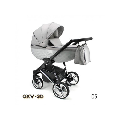 Kombinovaný Kočárek Adbor NEW OXV - 3D - gelová kolečka sv.šedá + bílá Kombinovaný Kočárek Adbor NEW OXV - 3D - gelová kolečka sv.šedá + bílá