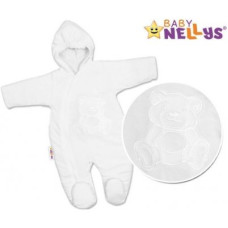 BABY NELLYS Kombinézka/overálek Teddy Bear Bílá