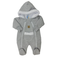 Krásná hřejivá kombinéza bavlna / wellsoft AUTEX BABY Šedá