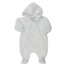 Kojenecká wellsoftová kombinéza nášivkou na bříšku  AUTEX BABY  Bílá