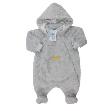 Kojenecká wellsoftová kombinéza nášivkou na bříšku  AUTEX BABY Šedá
