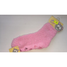Dětské  termo wellsoftové   ponožky s protiskluzovými nopkami ABS  HOME SOCKS růžová