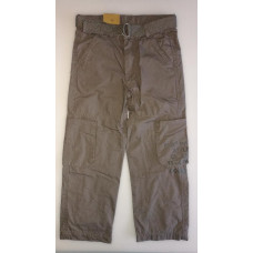Dětské plátěné kalhoty s bavlněnou podšívkou - kapsy po stranách  FASHION  khaki zelená