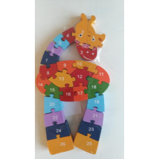 Dřevěné naučné puzzle ŽIRAFA