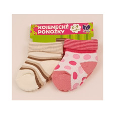 Kojenecké ponožky Froté 0 - 6 m Dívčí 2páry
