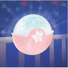 NEW Infantino Noční lampička s projekcí  ukolébavkami  - Růžová