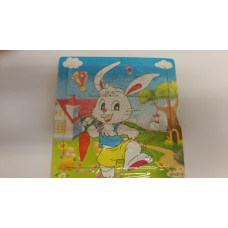 Dřevěné puzzle pro nejmenší 16  dílků  Zajíček