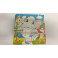 Dřevěné puzzle pro nejmenší 16  dílků Sloník
