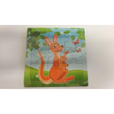 Dřevěné puzzle pro nejmenší 16  dílků Klokánci