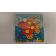 Dřevěné puzzle pro nejmenší 16  dílků Rybka
