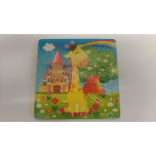 Dřevěné puzzle pro nejmenší 16  dílků Žirafka