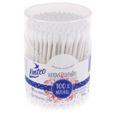 Vatové tyčinky Linteo  100 % NATURAL   – 150 ks v dóze 