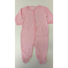 Kojenecký bavlněný overal BABY  -  kolekce srdíčka růžová