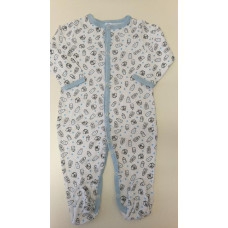 Kojenecký bavlněný overal BABY  -  kolekce lahvičky bílo-modré