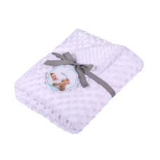  Dětská luxusní oboustranná deka minky  + soft  DUETBABY jednobarevná   kód 626  bílá