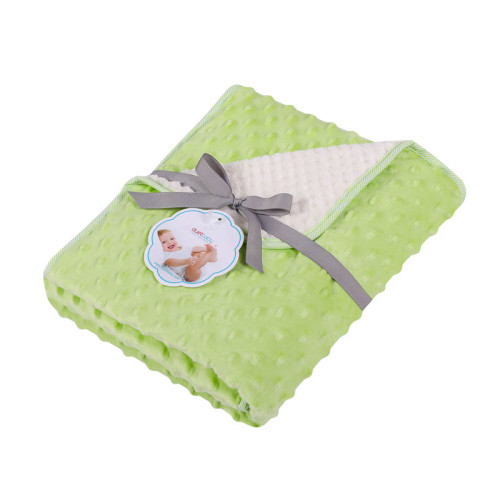  Dětská luxusní oboustranná deka minky  + soft  DUETBABY jednobarevná   kód 626  zelená