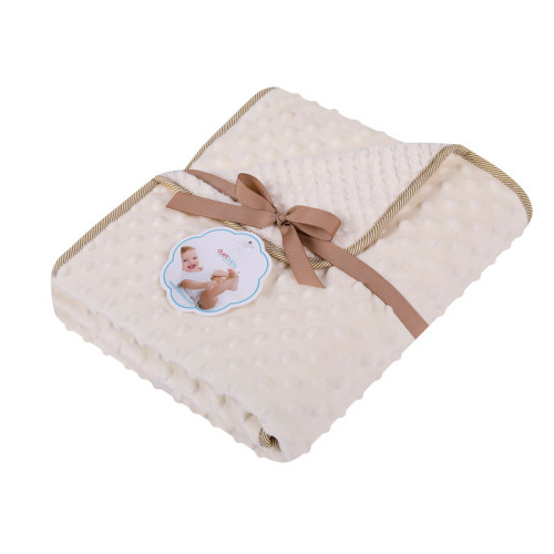  Dětská luxusní oboustranná deka minky  + soft  DUETBABY jednobarevná   kód 626  béžová