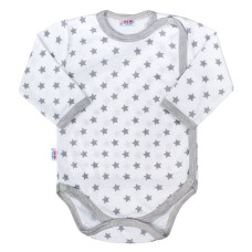 Kojenecké celorozepínací body New Baby Classic II šedé s hvězdičkami