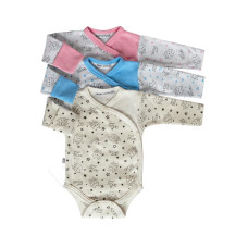 Bavlněné body dlouhý rukáv zavinovací SOVIČKY  Baby Service  KVALITNÍ ČESKÁ VÝROBA !!! 