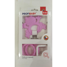 PROFIBABY Kousátko zvířátko + přívěsky Růžová