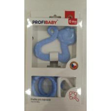 PROFIBABY Kousátko zvířátko + přívěsky Modrá
