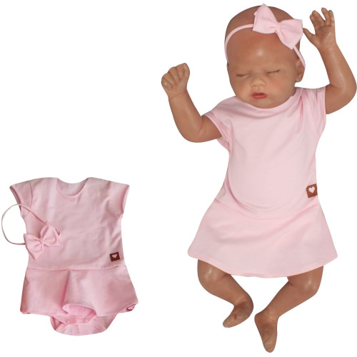 Luxusní kojenecké body / sukýnka / šatičky krátký rukáv + čelenka ZDARMA ZYZIO Z&Z Luxusní kojenecké body / sukýnka / šatičky krátký rukáv + čelenka ZDARMA ZYZIO Z&Z