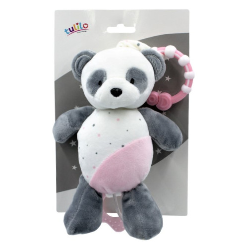 Tulilo Plyšová hračka s hracím strojkem PANDA Růžová