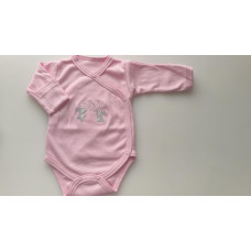 Bavlněné  celopropínací body s výšivkou zajíčků  BABY SERVICE - ČESKÁ VÝROBA !!!!   Růžová