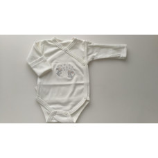 Bavlněné  celopropínací body s výšivkou zajíčků  BABY SERVICE - ČESKÁ VÝROBA !!!!  Krémová