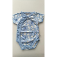 Bavlněné body krátký rukáv Zajíci Baby Service Modré 