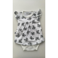 Dětské body / šatičky Baby Service kolekce MOTÝLCI Bílo/černá