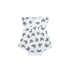 Dětské body / šatičky Baby Service kolekce MOTÝLCI Bílo/černá