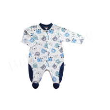 Bavlněný kojenecký overal - kolekce MEDVÍDCI ČESKÁ VÝROBA !!! BABY SERVICE Tm. modrá
