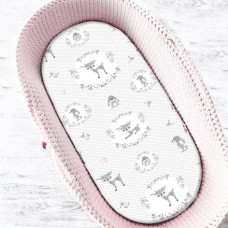 Baby Nellys Dětské bavlněné prostěradlo do kočárku, koše, Koloušek - růžový