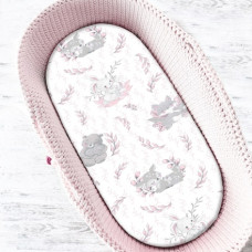 Baby Nellys Dětské bavlněné prostěradlo do kočárku, koše, LULU Růžová