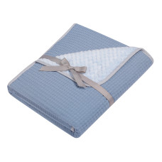 Luxusní oboustranná dětská deka do kočárku wafle / wellsoft DUET BABY kód 726  Modrá