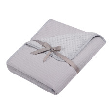 Luxusní oboustranná dětská deka do kočárku wafle / wellsoft DUET BABY kód 726  Šedá