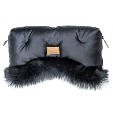 Luxusní  rukávník s kožešinou Floo For Baby  Alaska shine black/black