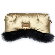 Luxusní  rukávník s kožešinou Floo For Baby  Alaska shine gold/black