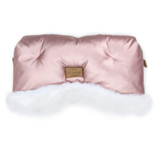 Luxusní  rukávník s kožešinou Floo For Baby  Alaska shine pink/white